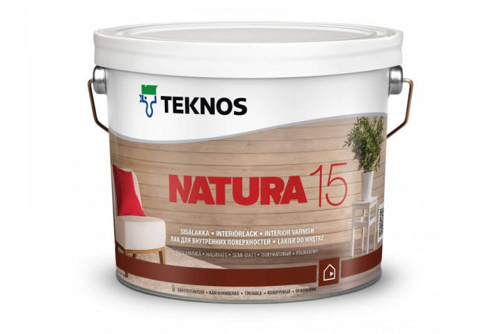 

Акриловый лак Teknos Natura 15 полуматовый 2.7л