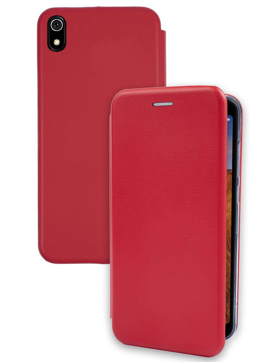 

Чехол-книжка Xiaomi Redmi 7A Красный цвет \ чехол-книга redmi редми 7а магнитная есть отдел для карты