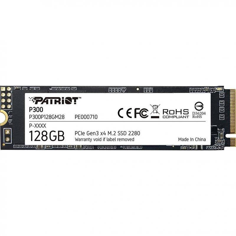 

Накопитель SSD 128GB Patriot P300 M.2 2280 PCIe NVMe 3.0 x4 TLC (P300P128GM28)
