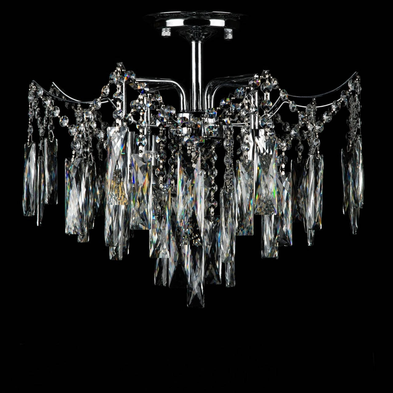 

Хрустальная люстра на 4 лампы белая с хромом СветМира VL-L2585/4 (CR), Белый