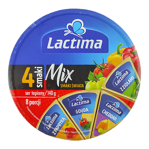 

Сир плавлений Лактіма 4 смаки світу (черв.) lactima 140g 24шт/ящ (Код : 00-00004074)