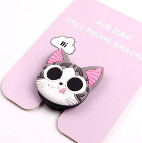 

Милый 3d popsocket/попсокет для телефона детский «Happy cat» силиконовый, Серый