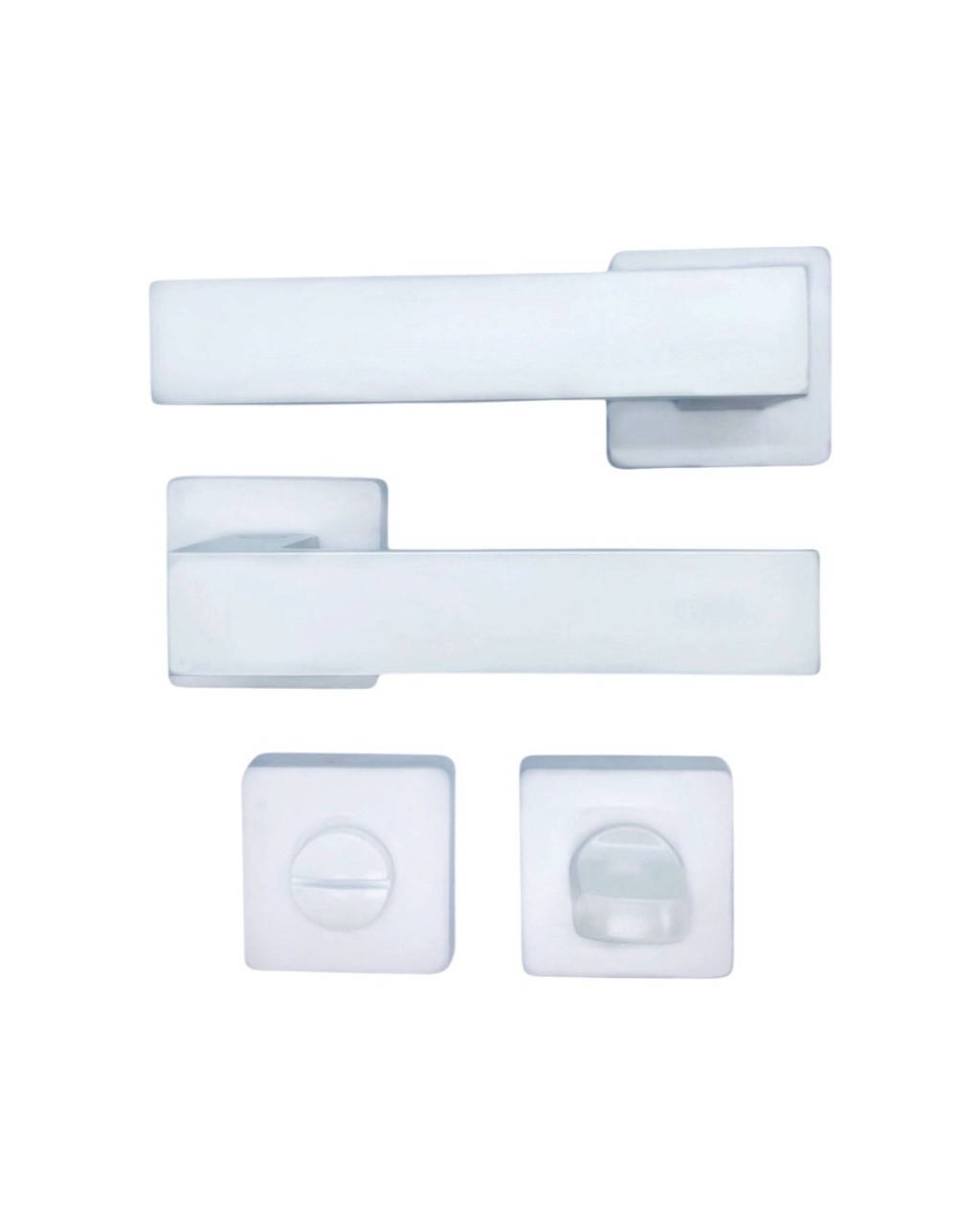 

Белые дверные ручки для межкомнатных дверей с замком Vortex AS-33 white WC