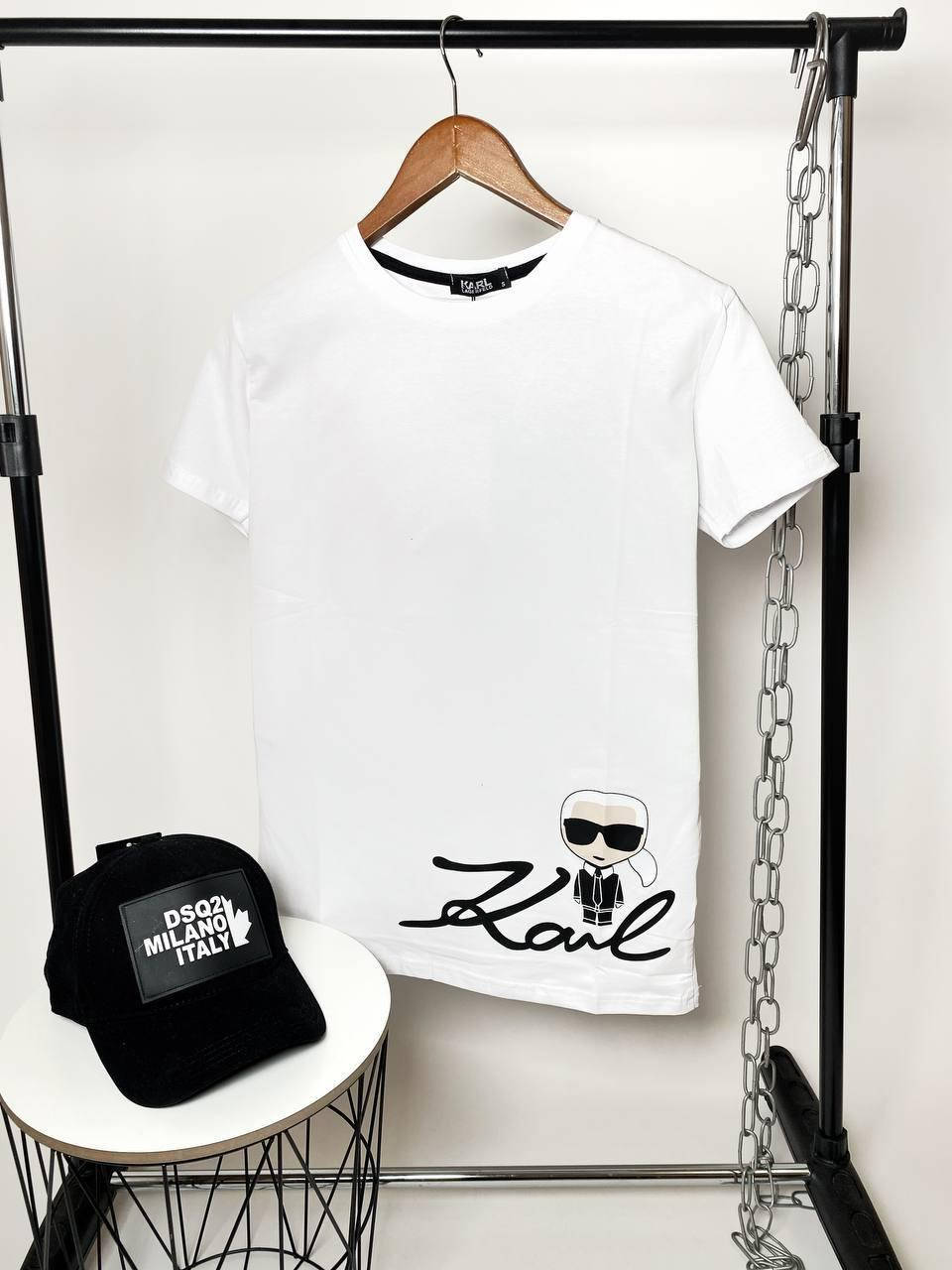 

Мужская стильная брендовая футболка Karl Lagerfeld (белая) M