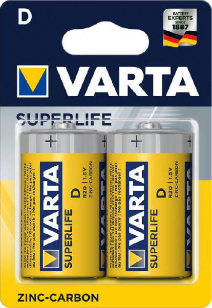 

Батарейка Varta SUPERLIFE D BLI 2 ZINC-CARBON