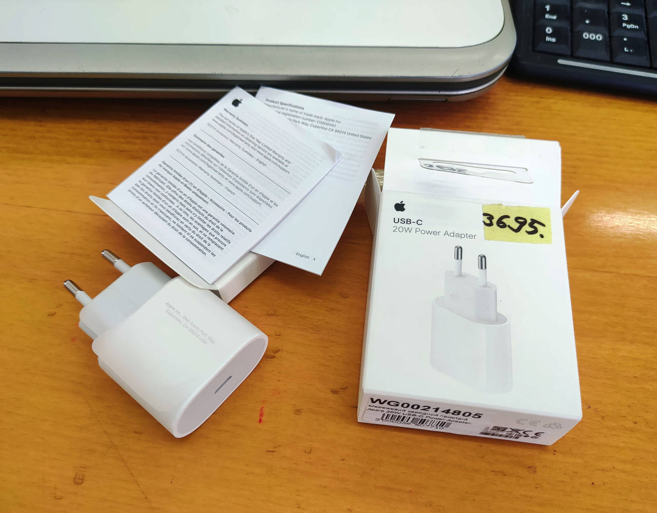 

Оригинал блок питания Apple 20W для iphone 11/12/13 USB-C (MHJE3ZM/A), зарядка для айфона оригинал быстрая, Белый