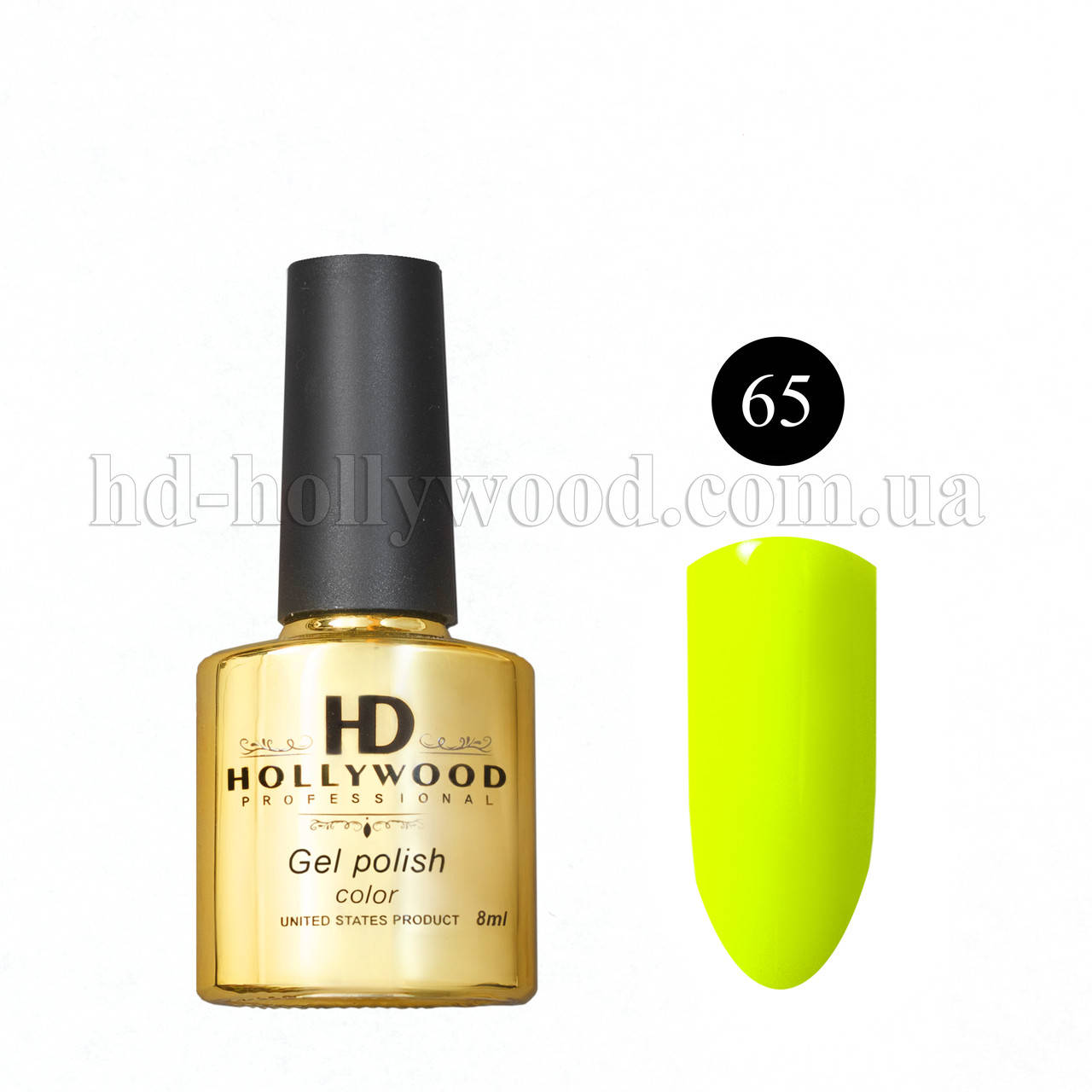 

Гель лак 65 Салатовый Неоновый HD Hollywood 8 ml
