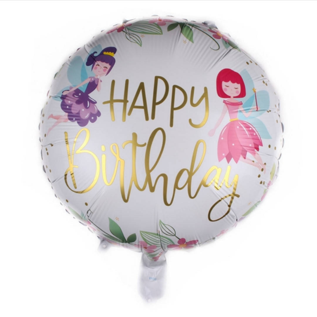 

Шар фольгированный круг феи Happy Birthday 45см Китай