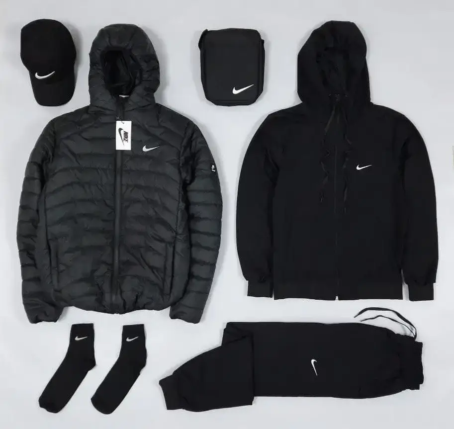 

5 в 1 Куртка Nike + спортивный костюм +кепка +барсетка +носки