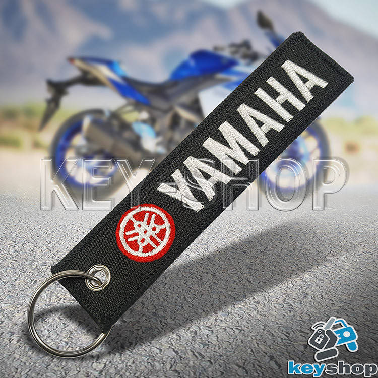 

Брелок для мотоключей Yamaha (Ямаха) черный, с кольцом (текстиль)