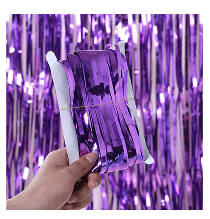 

Шторка занавес из фольги для фотозоны сиреневая 1х2 м