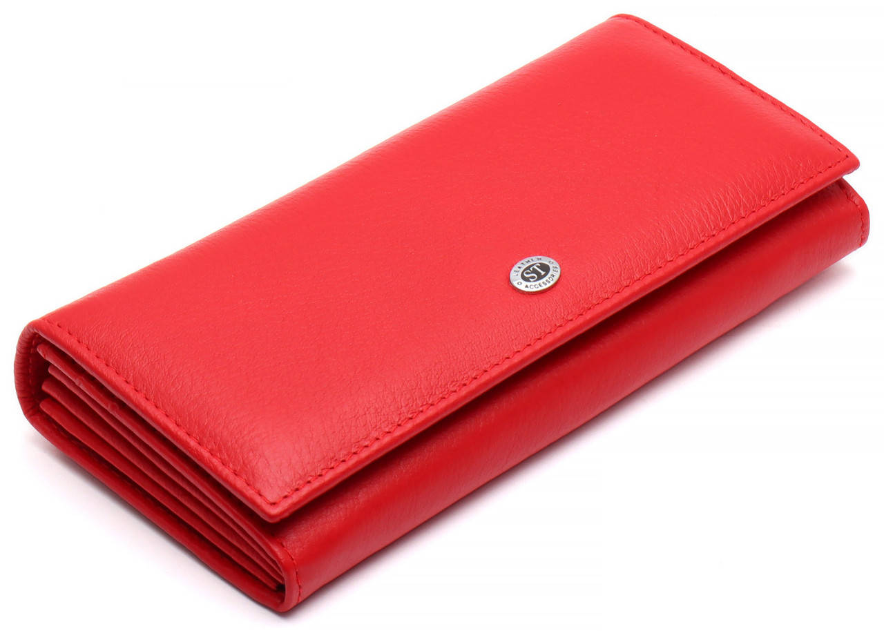 

Красный классический кошелек из натуральной кожи ST Leather ST014
