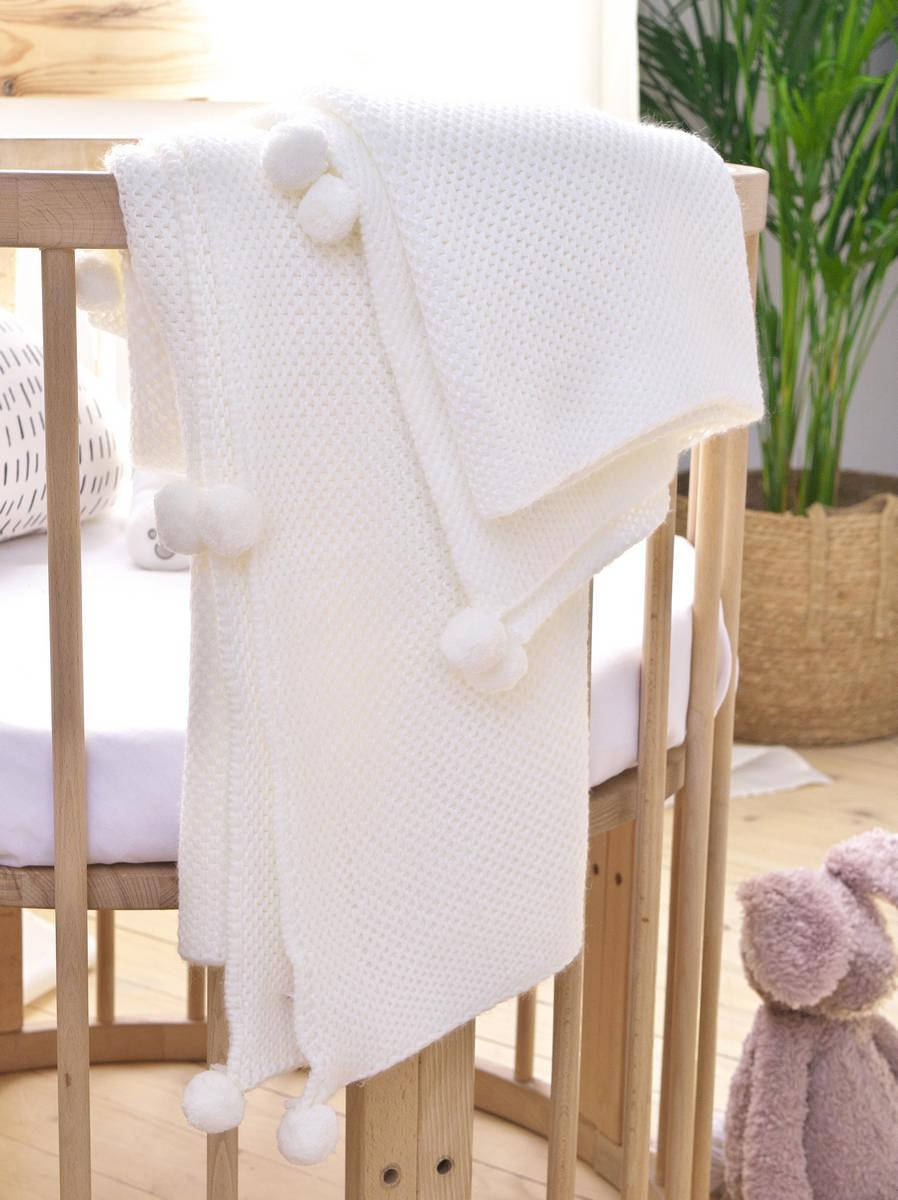 

Плед детский вязаный 90x90 BETIRES KIDDY ECRU, Молочный