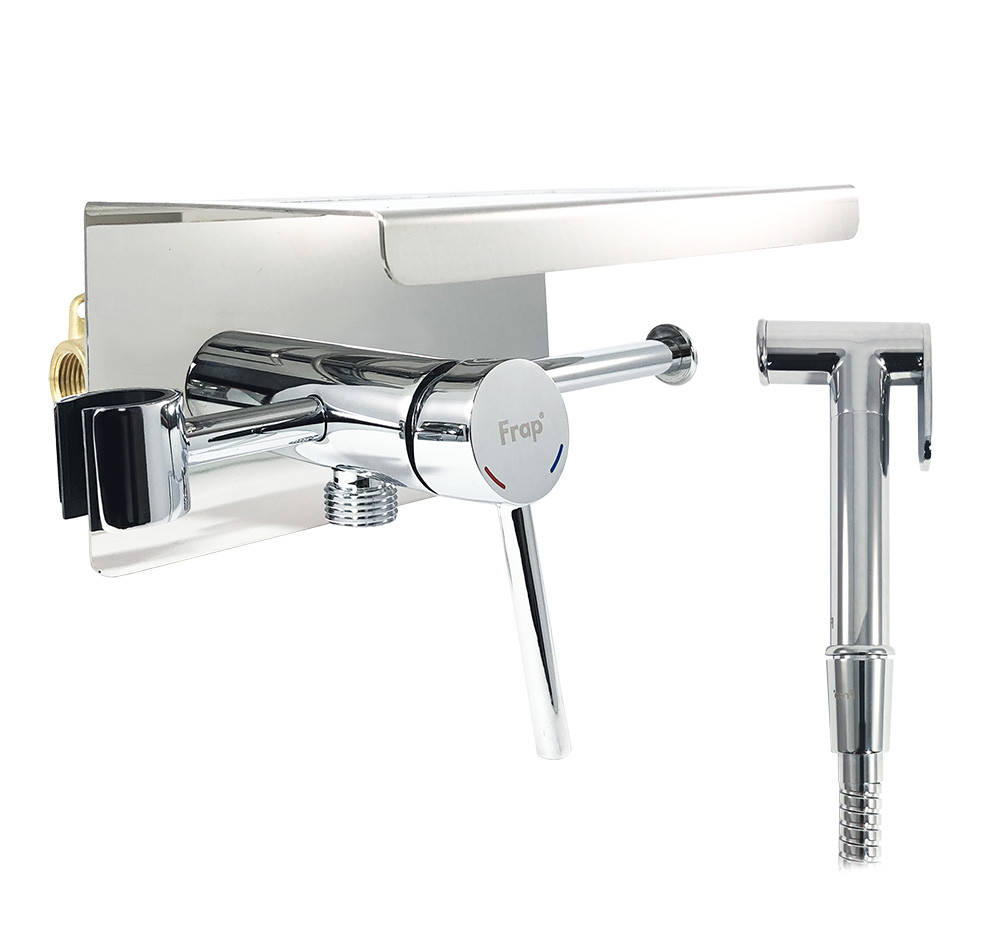 

F7516 Гигиенический душ с полочкой + держатель бумаги Ø35 FRAP 1/10