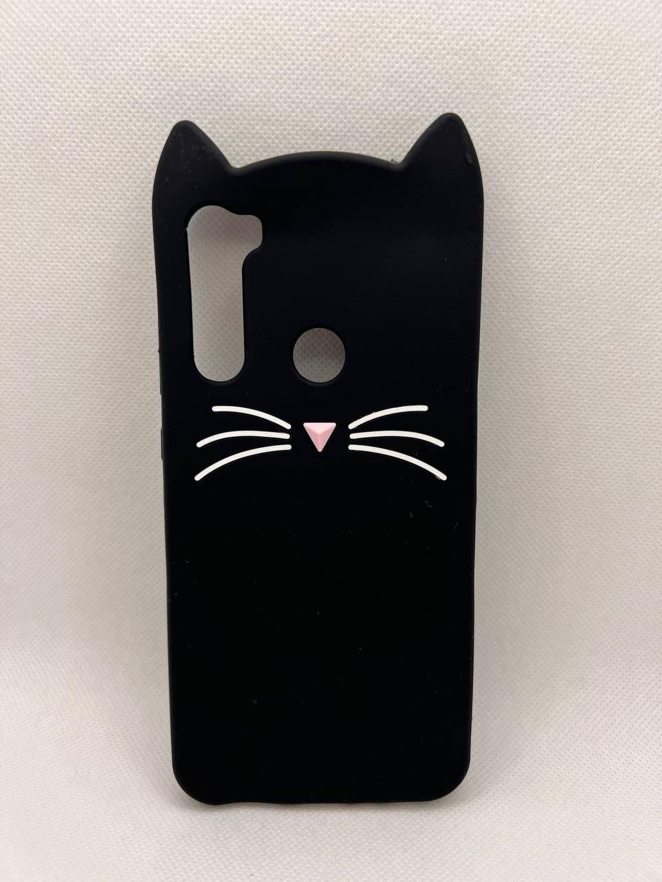 

Резиновый 3D чехол для Xiaomi Redmi Note 8T Кот Усы, Черный