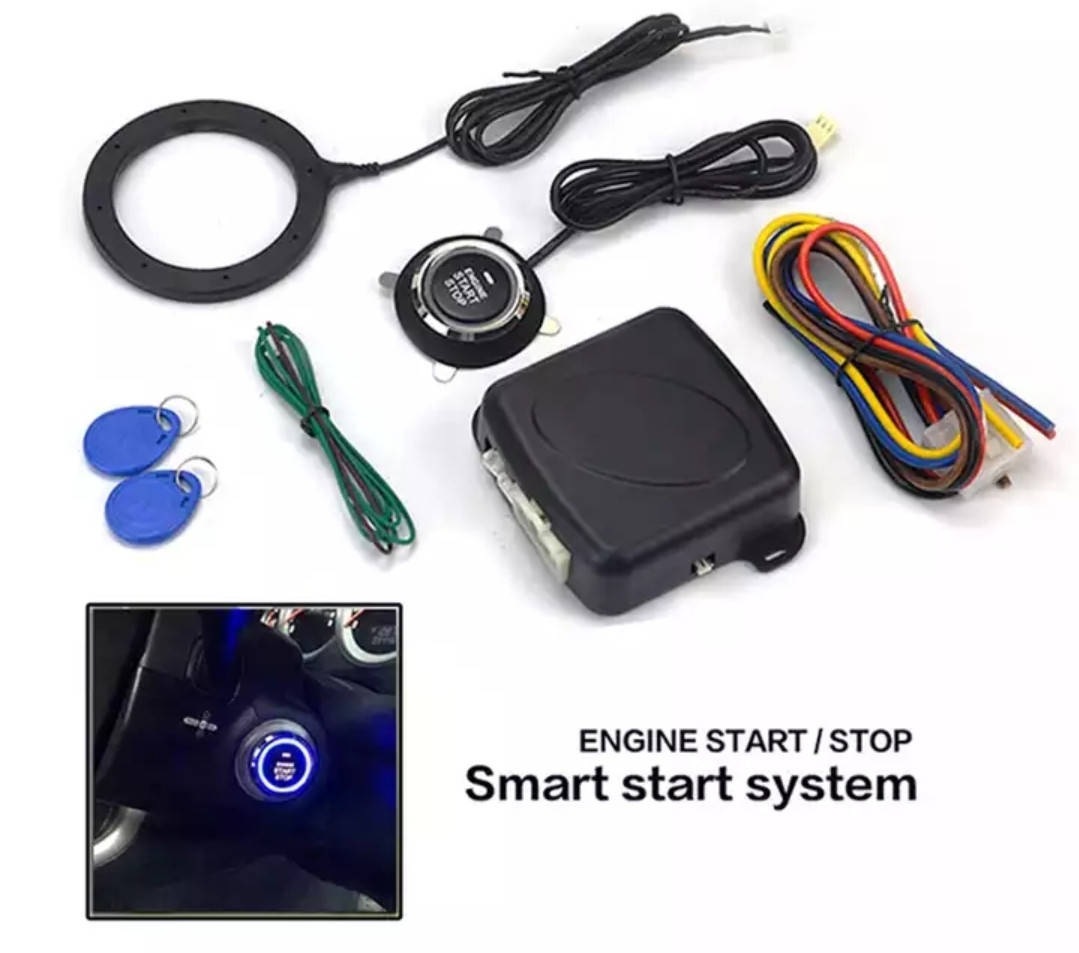 

Кнопка старт стоп с иммобилайзером Push Start system 12v для запуска двигателя