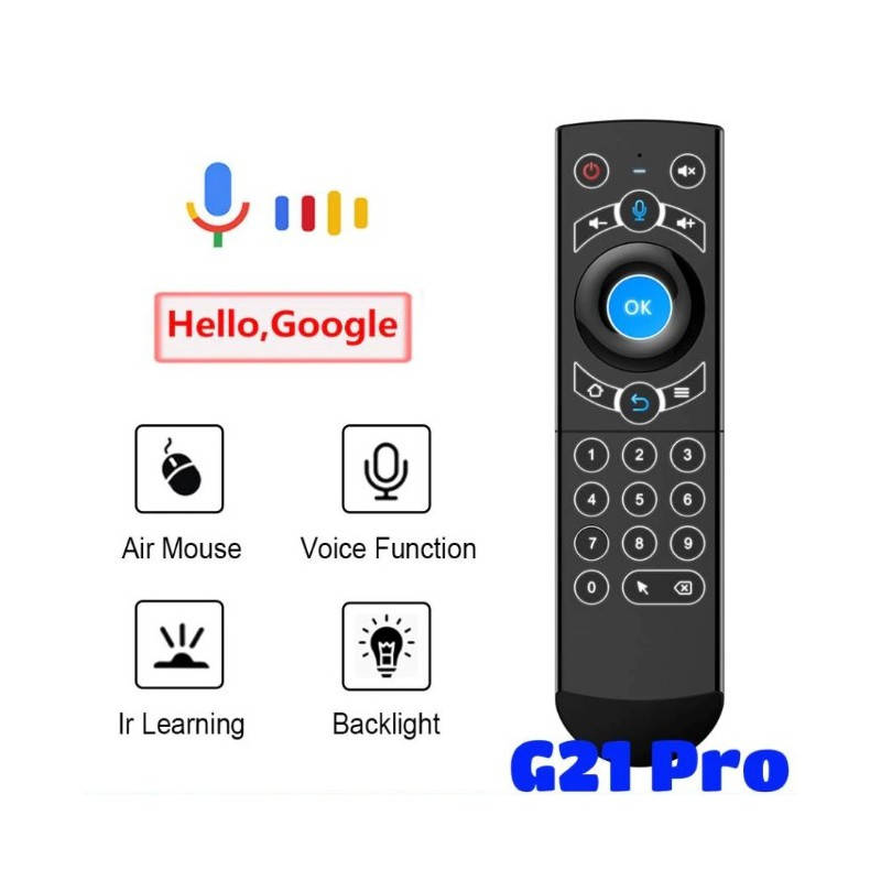 

Аеро пульт G21 Pro с микрофоном и гироскопом для Android TV и SMART TV, Черный