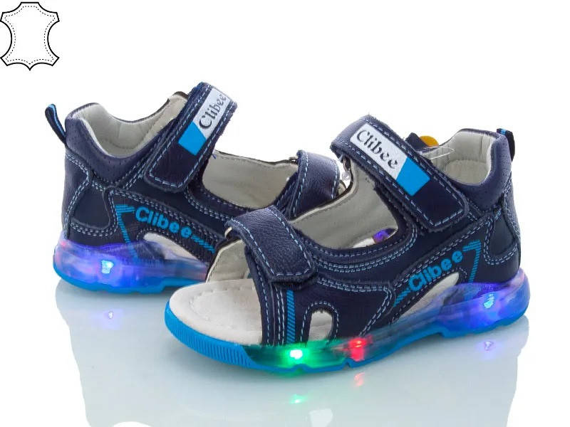 

Сандалии, босоножки для мальчиков Clibee AB9 с LED подсветкой размеры 22,, Синий