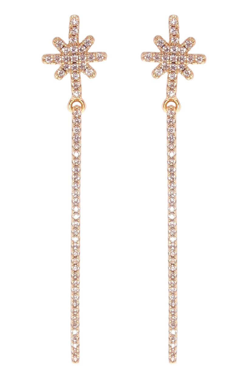 

Серьги Xuping Позолота 18K гвоздики (пусеты) "Снежинки с дорожками циркония"