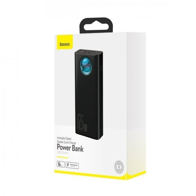 

Зовнішній акумулятор для ноутбука Baseus 65W / Black / 30000mAh / QC / Qpow / Digital Display /