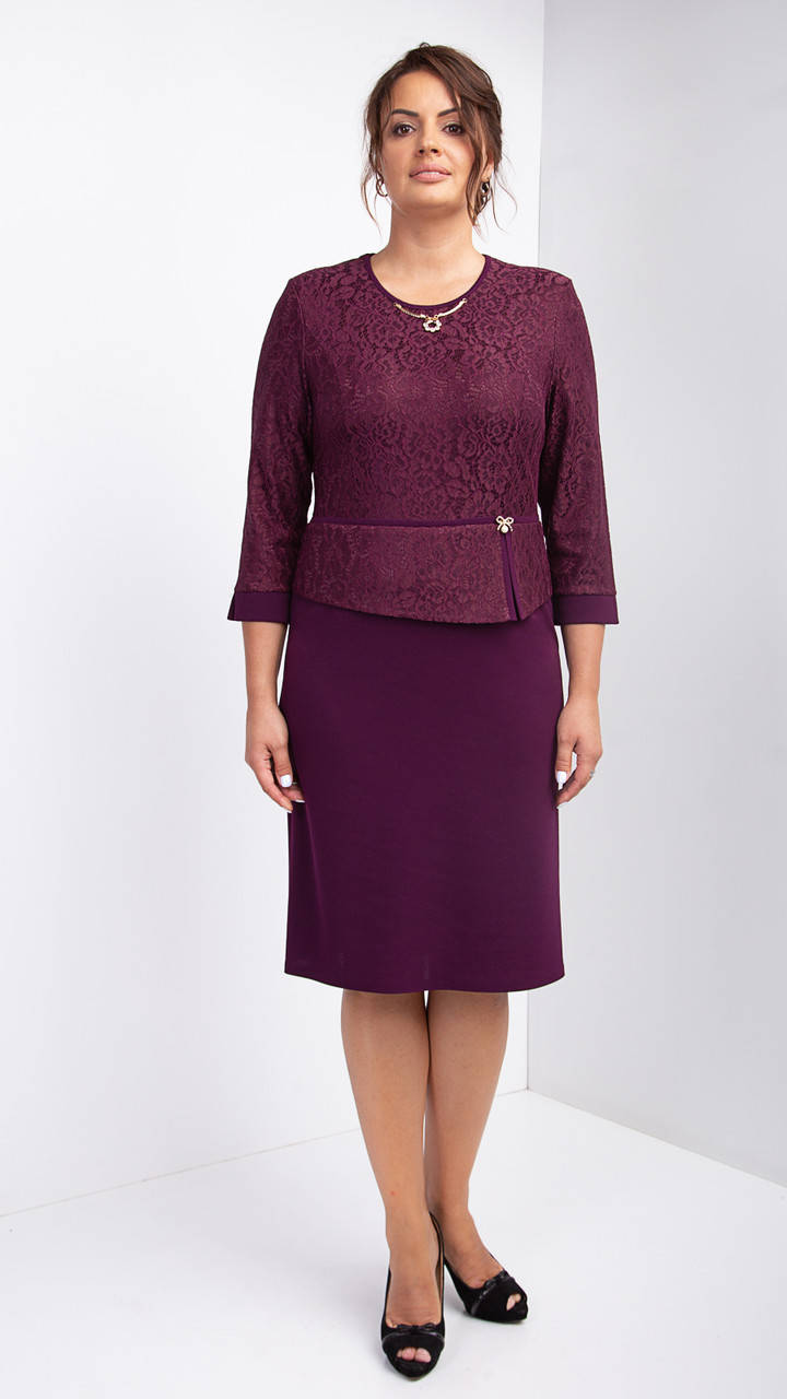 

Женское платье "София-3" элегантное баска гипюр батал 60