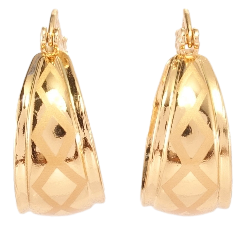 

Серьги Xuping Позолота 18K замок-булавка "Напыление геометрический узор" ø 2см