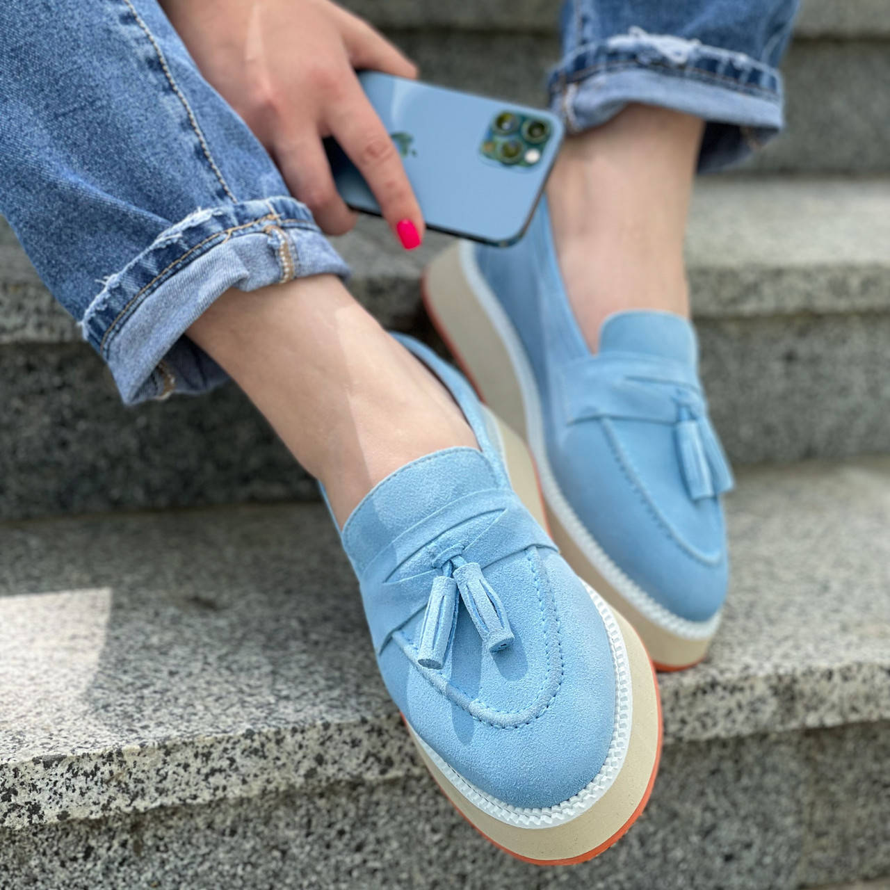 

Лоферы Aquamarin, Голубой