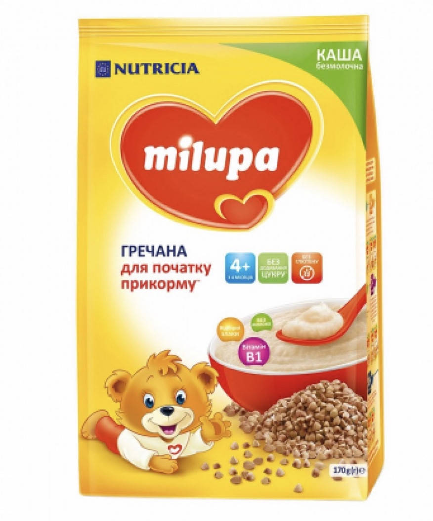 

Каша Гречневая безмолочная Milupa(Милупа) с 4-х месяцев, 170 гр. Не содержит глютен.