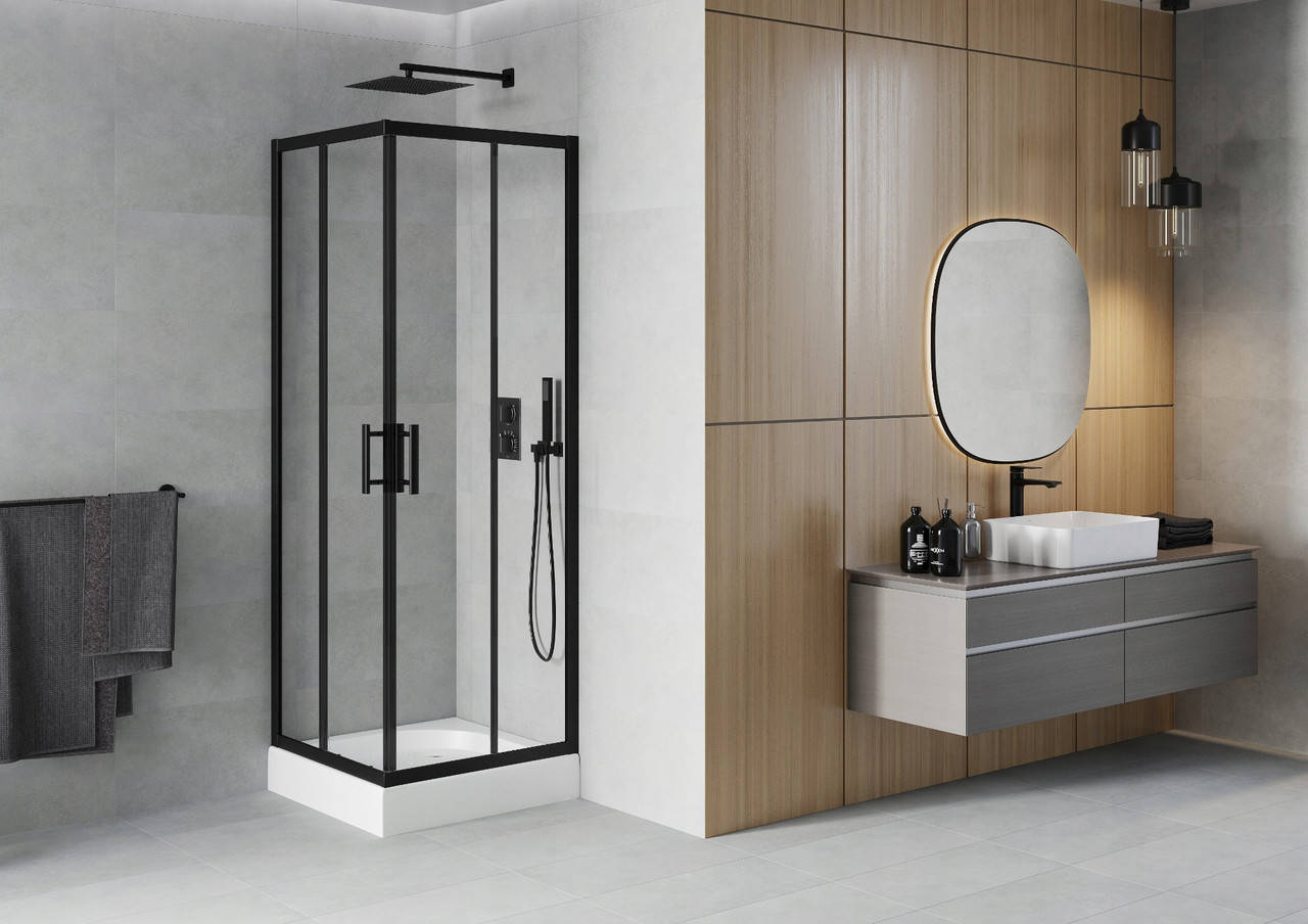 

Черная душевая кабина 70 x 70 см Mexen Rio Black с поддоном 14 см