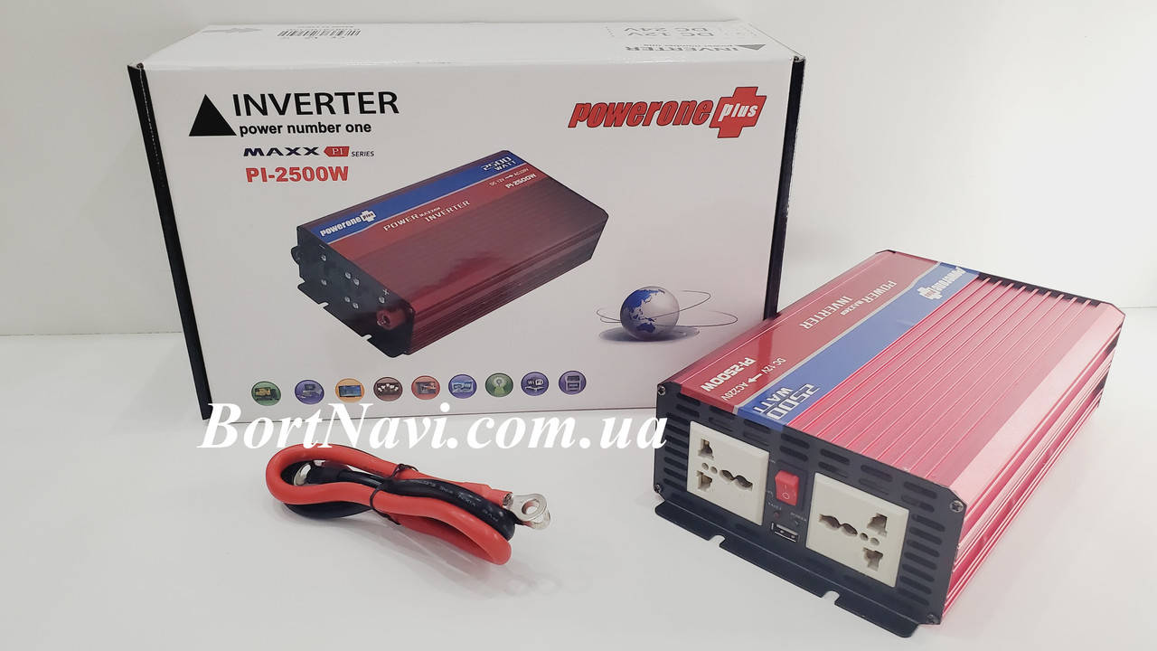 

Преобразователь авто инвертор PowerOnePlus 12V-220V 2500W