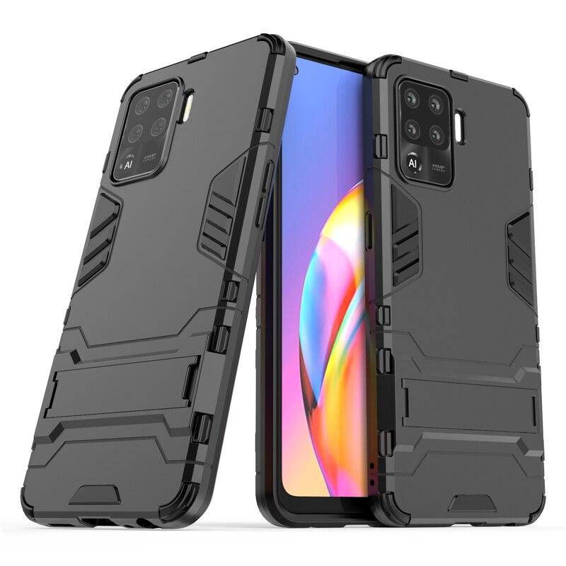 

Чехол Fiji Hybrid для Oppo Reno5 Lite бампер с подставкой черный