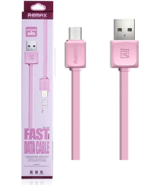 

Кабель USB-Micro Remax Fast Data 1м розовый