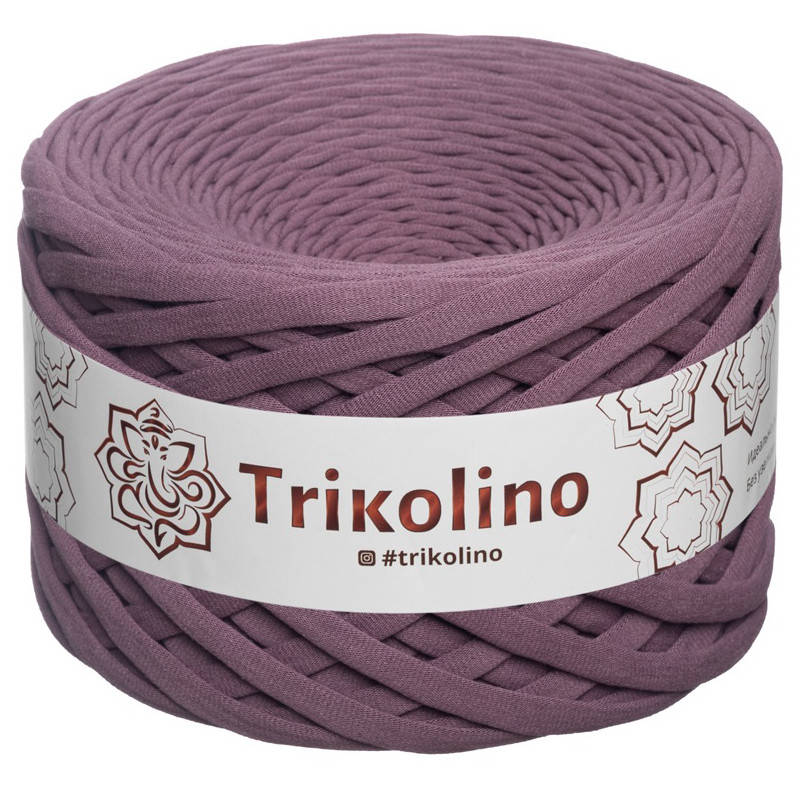 

Трикотажна пряжа Trikolino, ширина нитки 7-9 мм., довжина мотка 100 м., Пильний Бузок