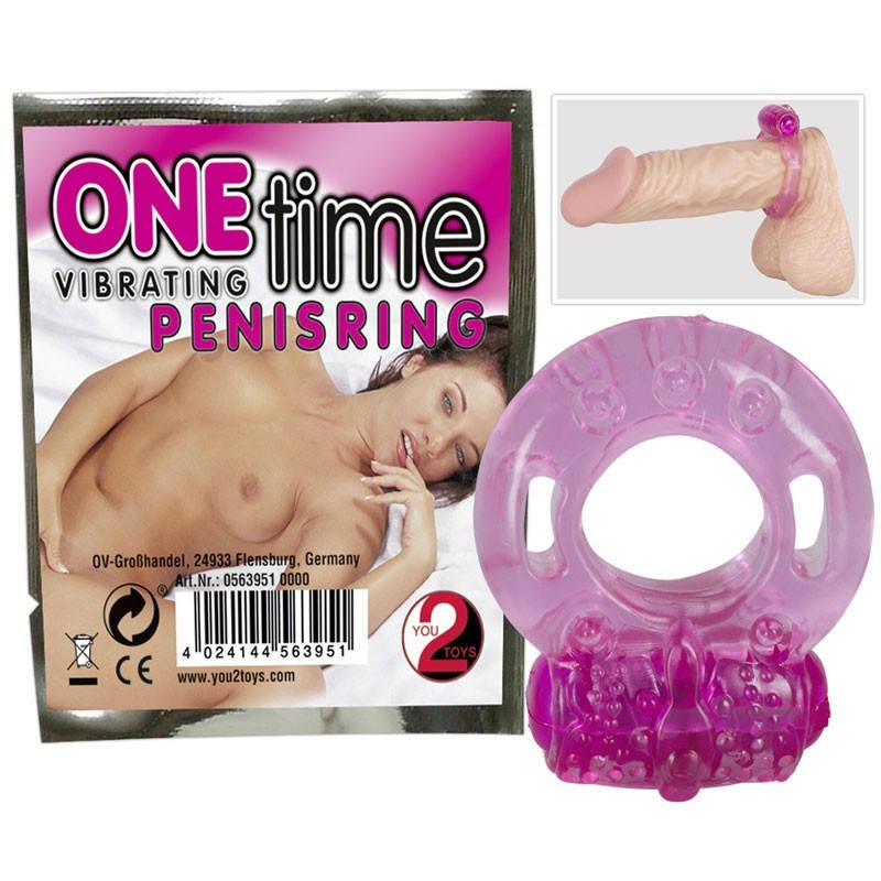 

Кольцо с вибратором One Time penisring vibrating, Розовый