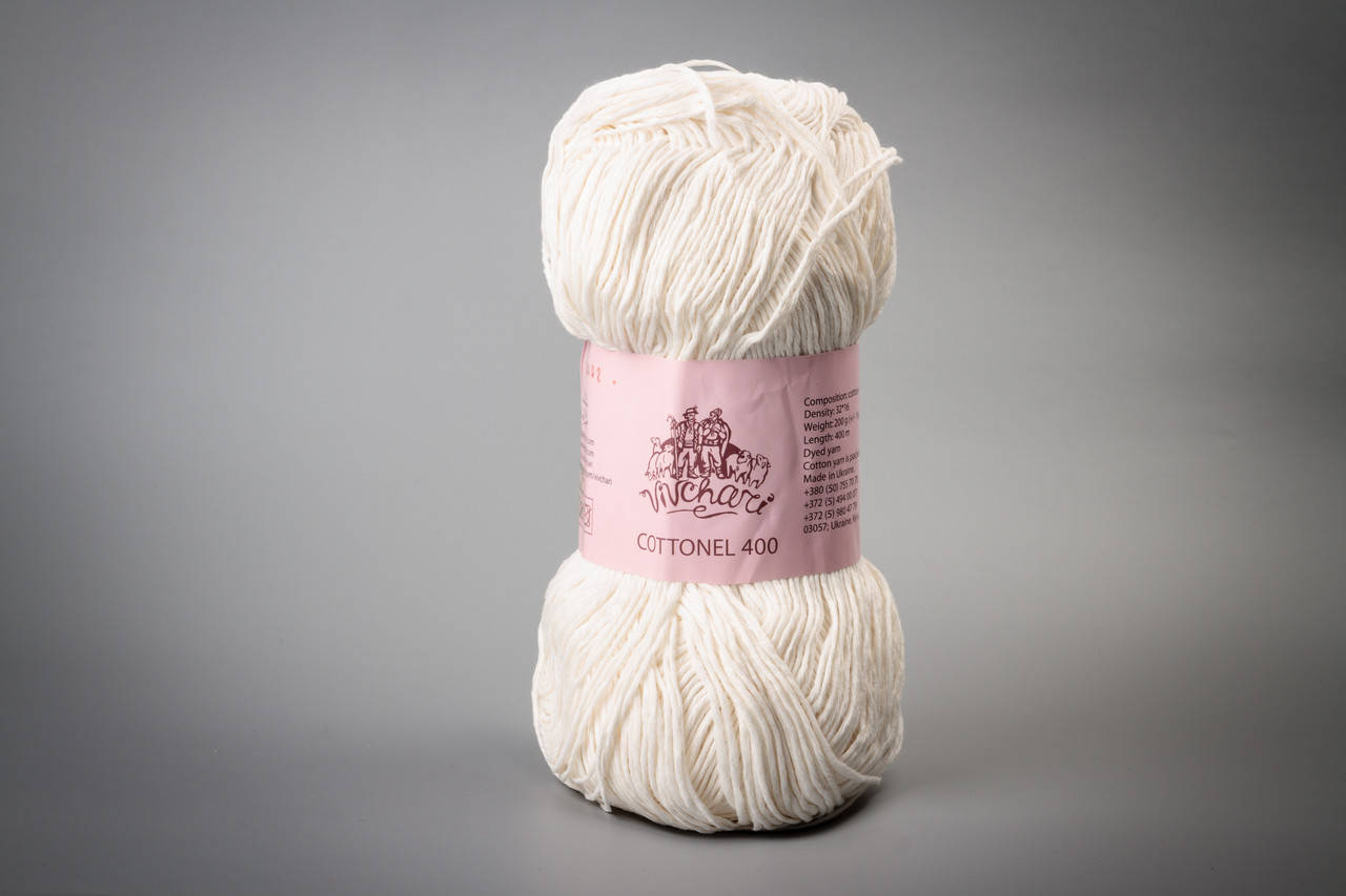 

Пряжа хлопковая Vivchari Cottonel 400, Color No.2002 молочный