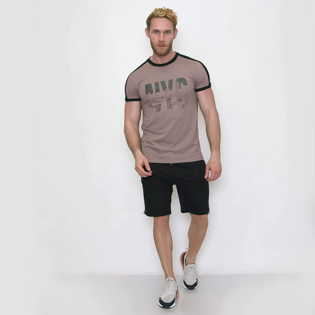 

Мужской комплект (футболка и шорты) Teamv NYC Мокко с черным XL, Капучино