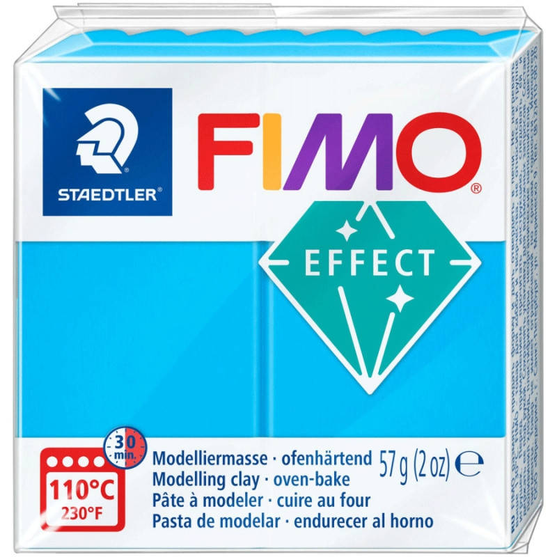 

Пластика Fimo Effect 57г синяя полупрозрачная (4006608810146), Синий