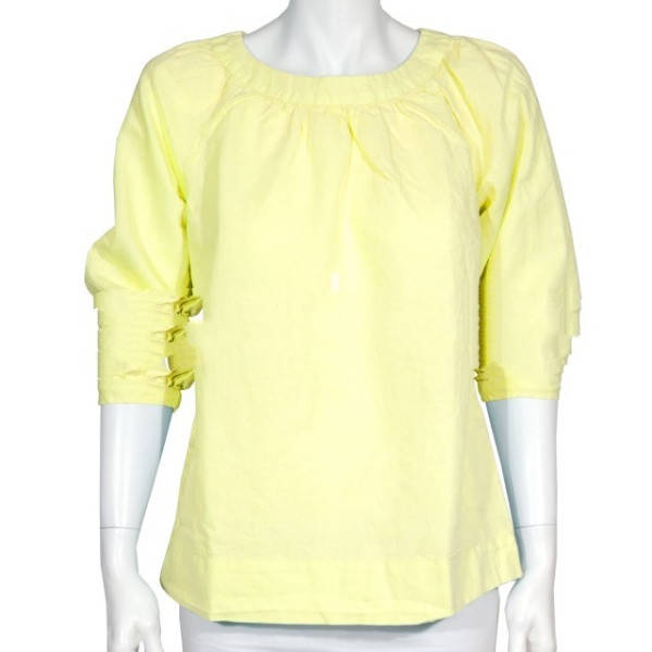 

Блуза льняная жёлтая Ярослав, льняная блузка 46, Желтый