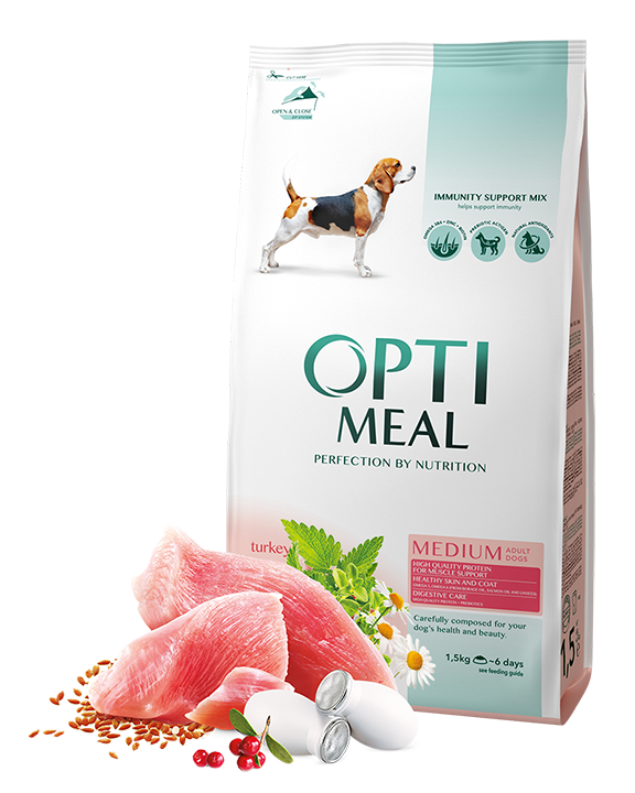 

Optimeal Medium Adult Dog 12кг - корм для собак средних пород с индейкой