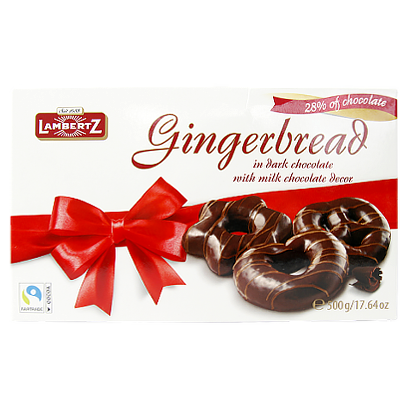 

Пряники Ламбертс в шоколаді Lambertz in dark chocolate with milk chocolate decor 500g 14шт/ящ (Код :