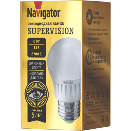 

Лампа шарик Navigator 80542 NLL-G45-6-230-2.7K-E27-FR-SV (80542)