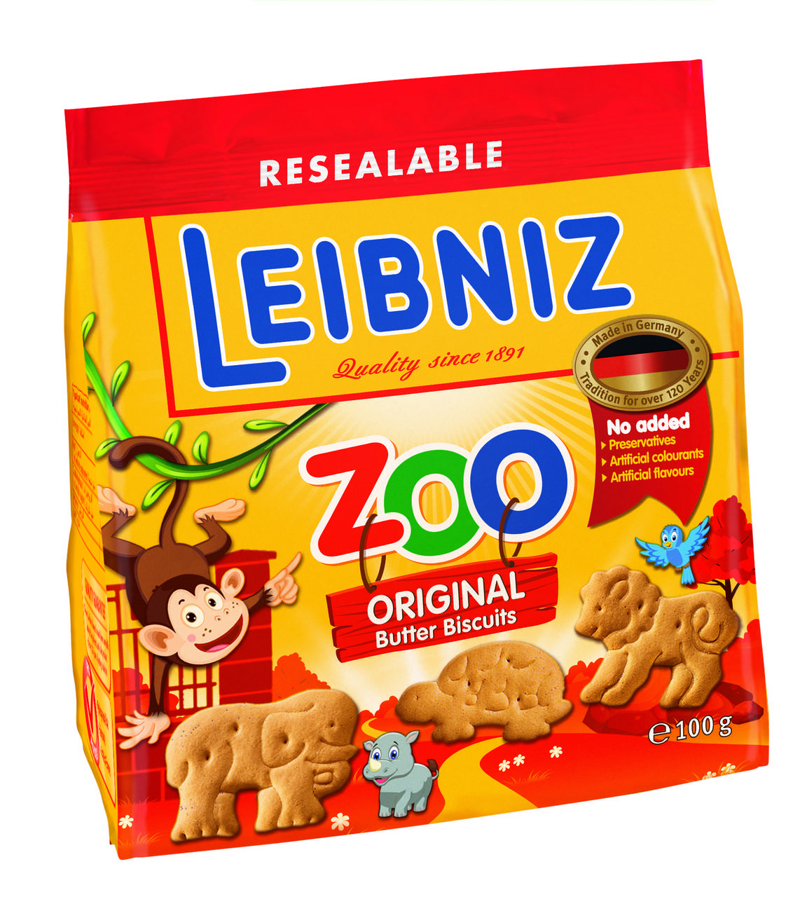 

Печенье Bahlsen Leibniz Лейбниц ЗООПАРК Zoo масляное 100гр 12шт в упаковке
