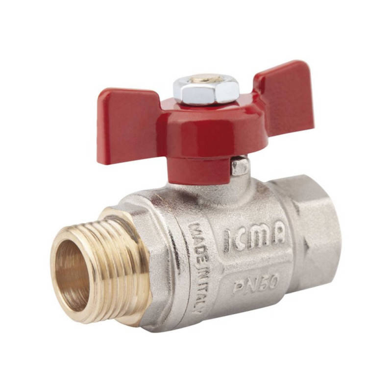 

Кран шаровой Icma 1/2" прямой №351, Красный