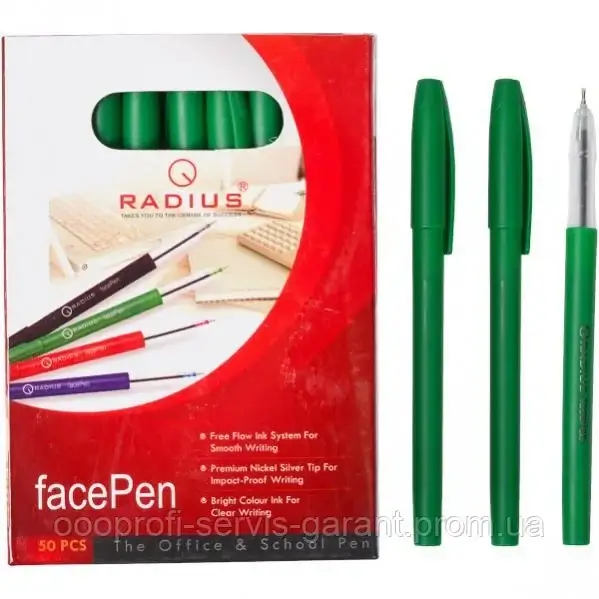 

Ручка "FaсePen" RADIUS 50 штук, зелёная