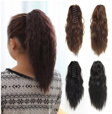 

Накладной хвост на крабе волнистый 40 см. Цвет чёрный , горький шоколад , каштановый ,медно-коричневый.