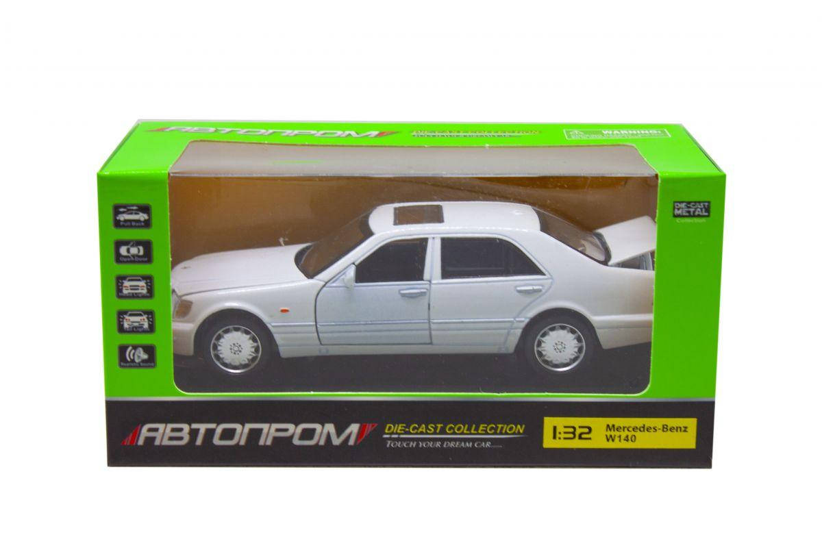

Машинка Mercedes W140 из серии Автопром (белая), Белый