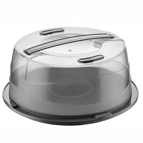 

Тортовница пластиковая Akay с крышкой, антрацит, Черный