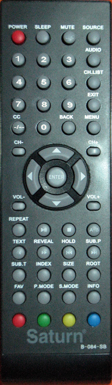 

Пульт к телевизору SATURN. Модель B-084-SB, Черный