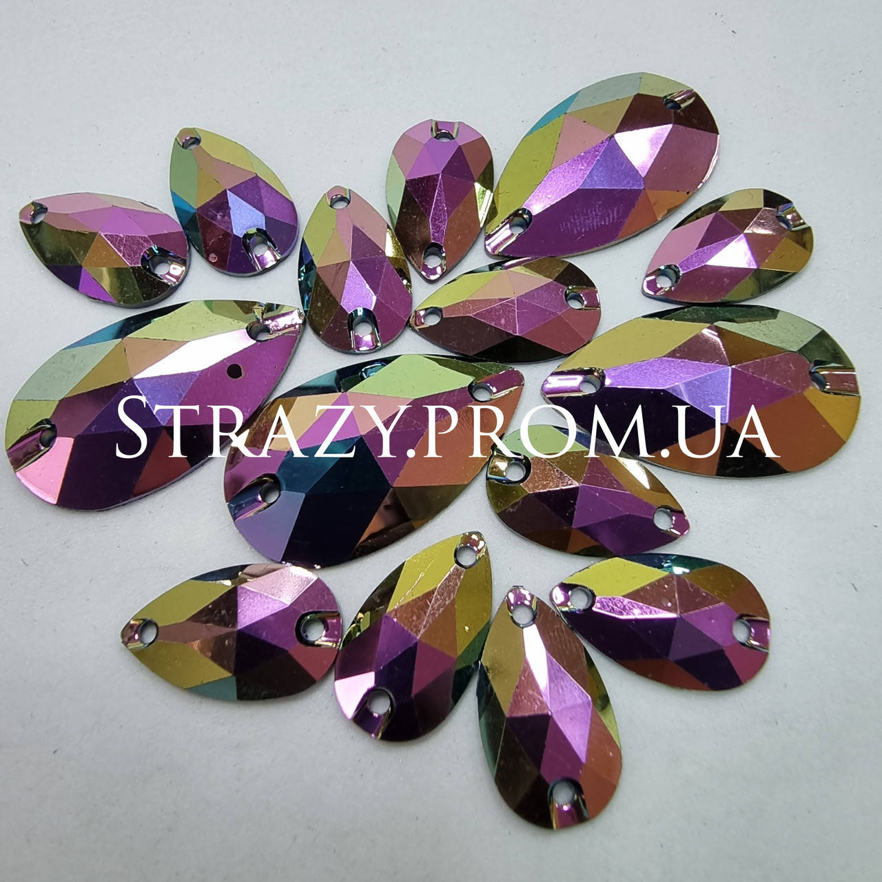 

Капля 17х28мм. PINK AB Смола, Розовый