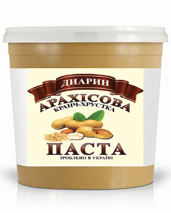 

Натуральная арахисовая паста "ДИАРИН" кранч. 1 кг.